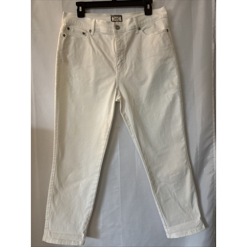 Levi's 512 White Jeans Capri  Womens 14 Perfectly‎ Slimming Ankle Pencil